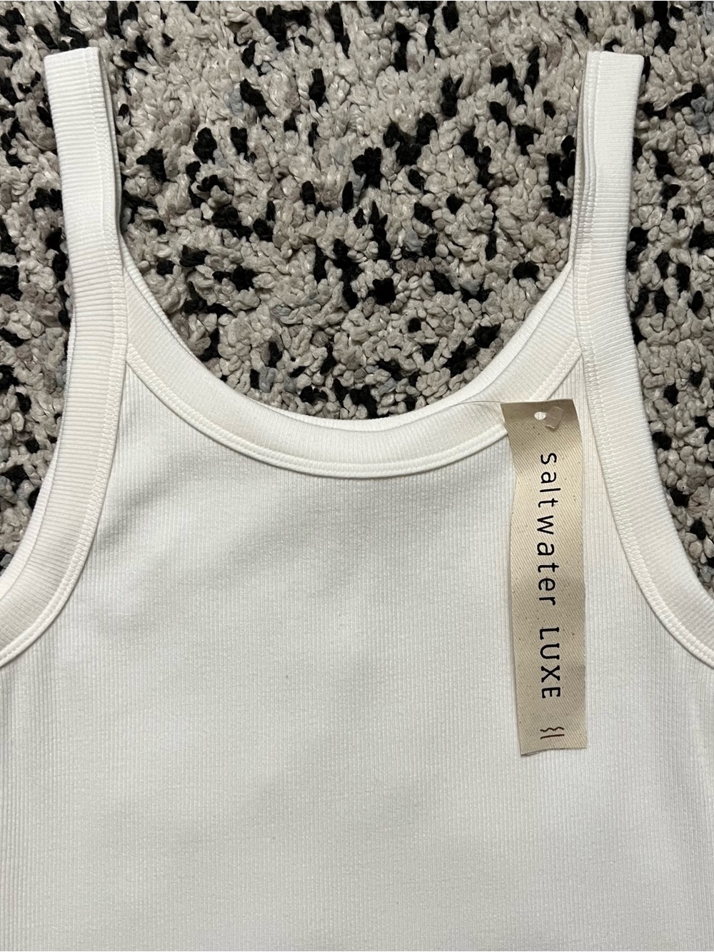 Saltwater Luxe Salt White Tank Midi Dress Side Slits Stretch Women’s Size Small - Picture 5 of 13